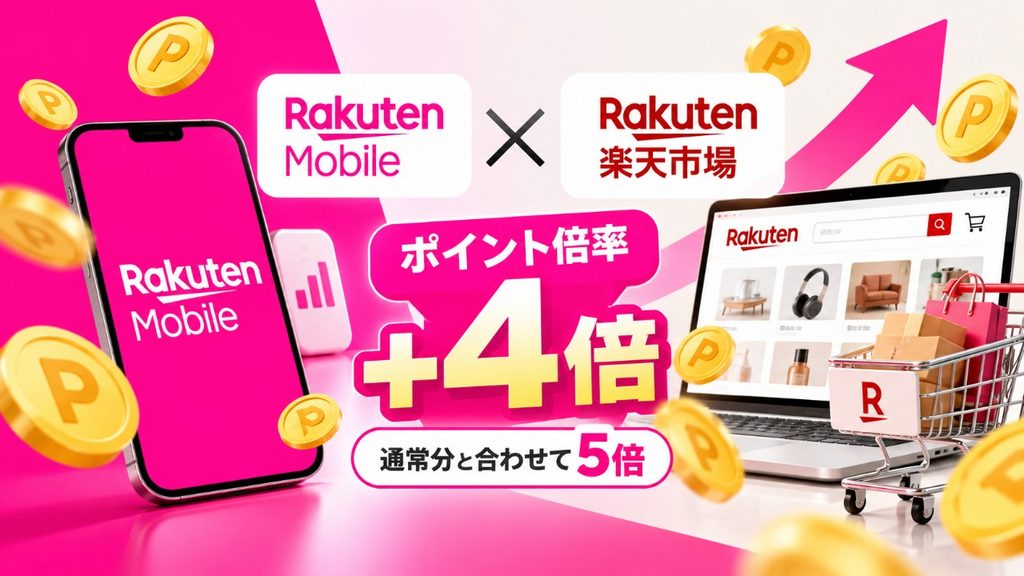 楽天モバイルと楽天市場を掛け合わせることで、ポイントが即溜まり！