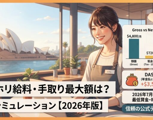 ワーホリ給料・手取り最大額は?月収シミュレーション【2026年版】 ワーホリ給料・手取りシミュレーション【2026年版】