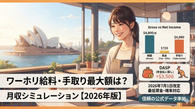 ワーホリ給料・手取りシミュレーション【2026年版】