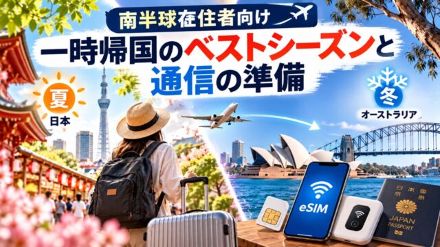 南半球在住者向け・一時帰国のベストシーズンと通信の準備