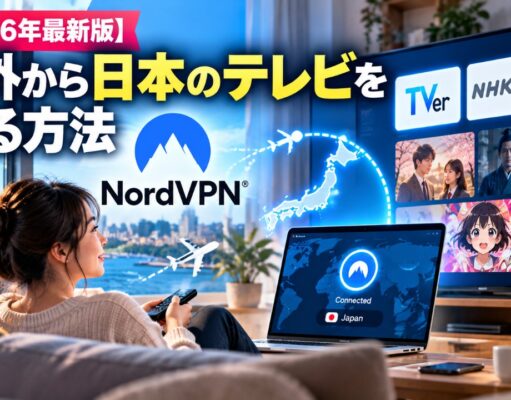 【2026年最新版】海外から日本のテレビ・ネトフリを見る方法|NordVPNの料金・設定・おすすめガイド VPNを使って日本のテレビを海外から見る方法